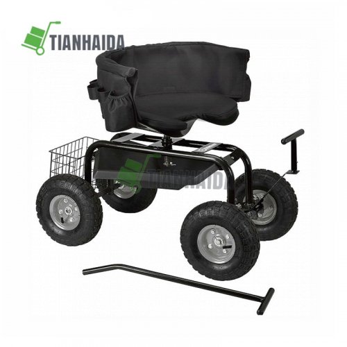 Rolling garden seat cart with easy change turnbars garden work seat cart TC4501FA