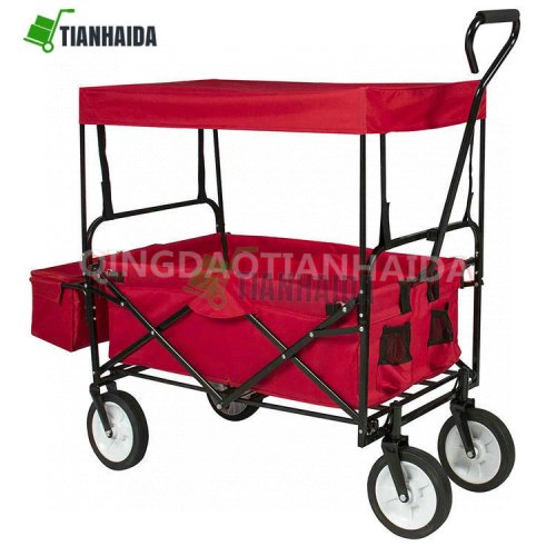 TC1011 TB     Outdoor High End Canopy Folding Wagon Umbrella Camping Utility Cart