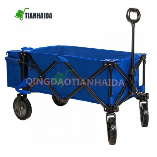 TC1011 B  Blue Collapsible Folding Wagon Cart Utility Garden Beach Outdoor Sports