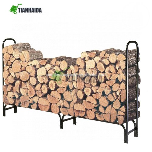 Large Log Store Metal Outdoor Wood Firewood Storage Rack Shelf Holder Stand NEW