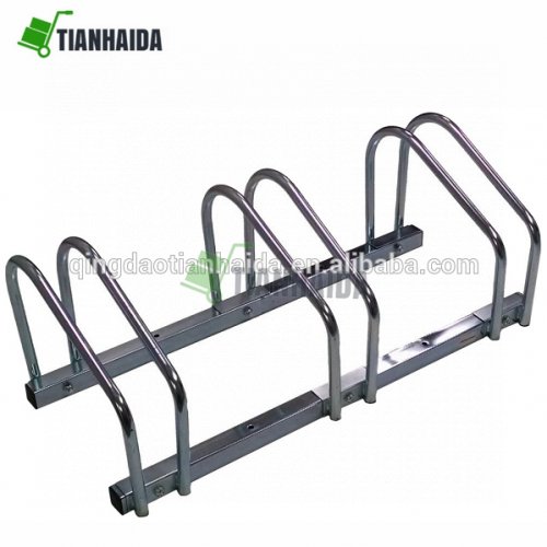 3 Bicycles 70x33x27cm Galvanised Steel Bike Stand Bicycle Parking Chuck Portable Floor Rack for Smaller Bikes BMX