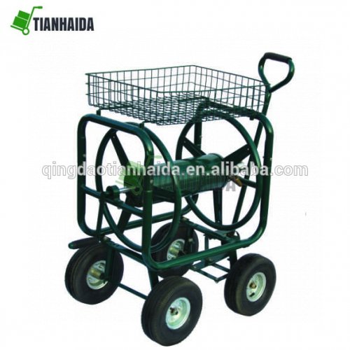 TC4716A Best Choice Products Water Hose Reel Cart w/Basket for Outdoor Garden, Heavy Duty Yard Water Planting